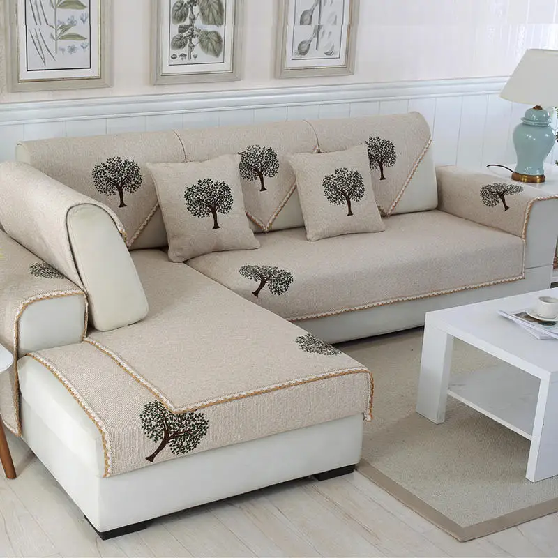 Чехол для дивана с цветочным принтом, хлопковая Нескользящая накидка на диван, чехлы для гостиной, дивана, подушки разных размеров - Цвет: colour2