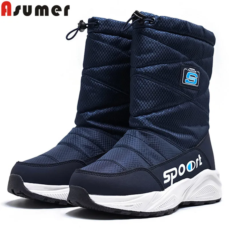 

ASUMER 2020 new ankle boots for women casual flat platform shoes keep warm winter boots comfortable ladies plush snow boots