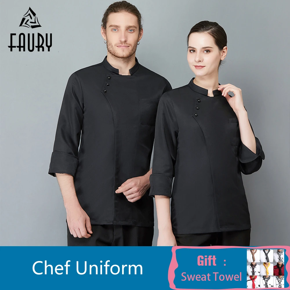 

Long Sleeves Chef Jackets Unisex Chef Uniform Restaurant Kitchen Workwear Coat Food Service Bakery Men Women Cook Overalls
