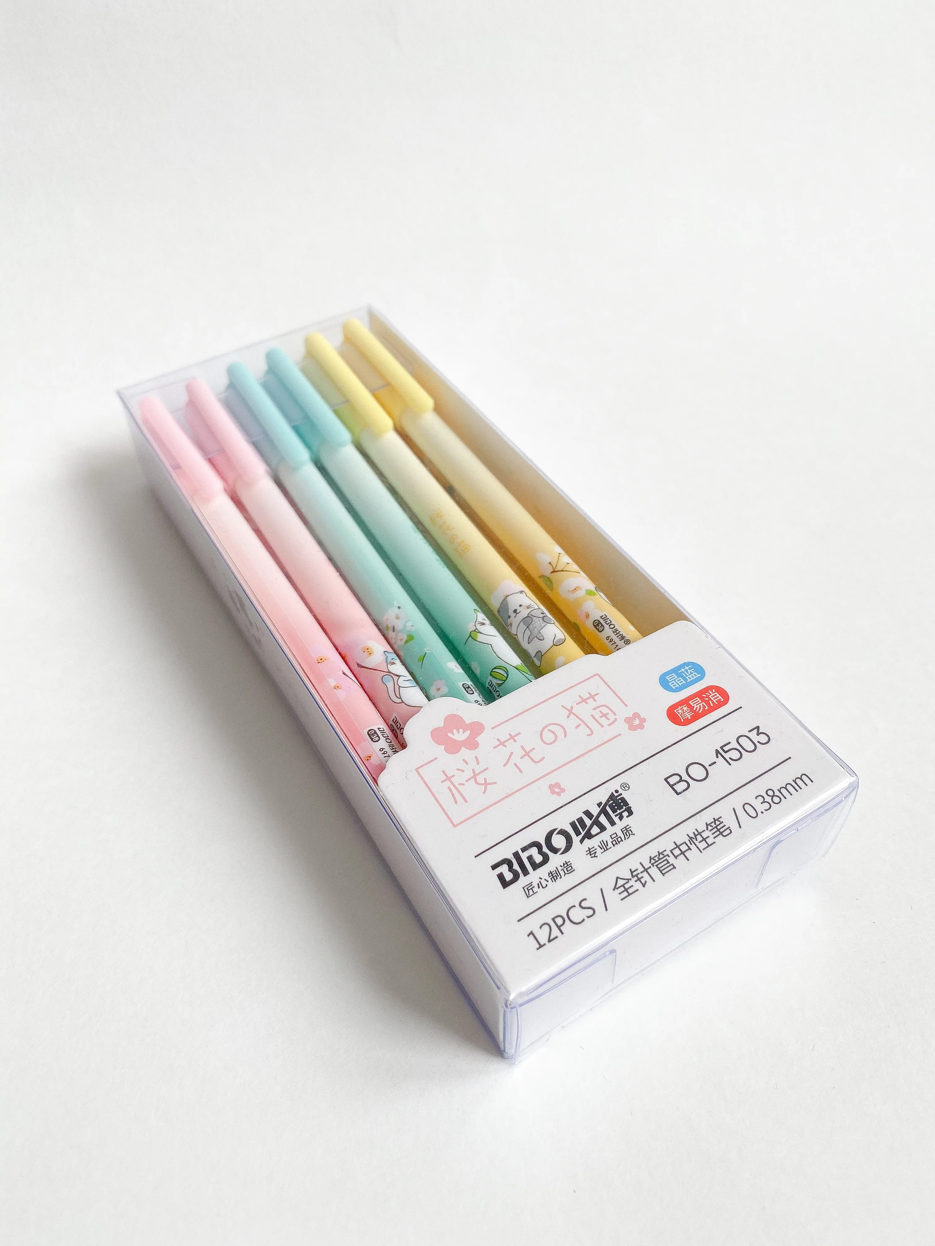 Набор ручек для школы и офиса набор тонких шариковых с рисунком кошек детей Синяя