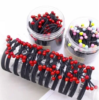 1000pcs/lot DIY Red/Multi Cherry Rubber Bands Three Wire Knot High Elasticity Hair Rings Styling Tools Accessories HA647