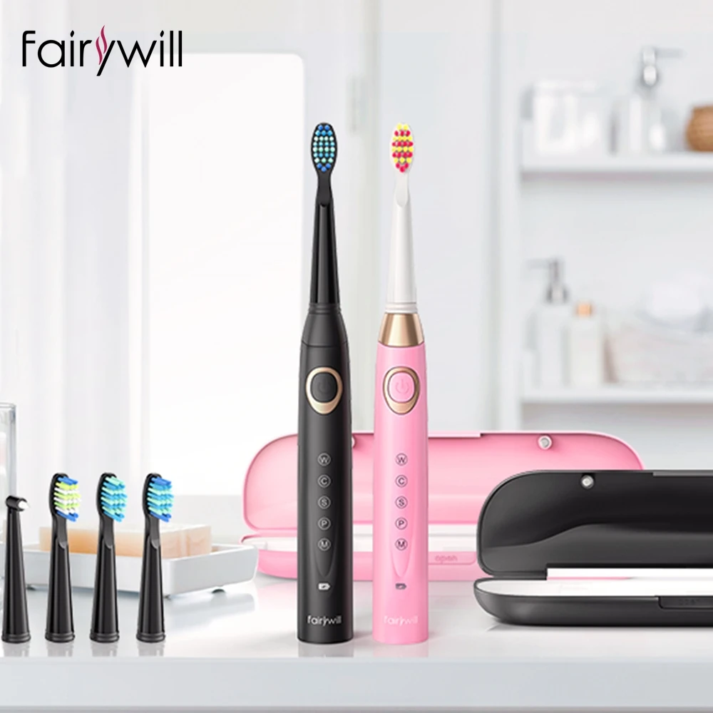 Fairywill Electric Toothbrush Powerful Sonic Cleaning USB Rechargeable Timer Adult Electronic Washable Whitening Teeth Brush Fairywill Electric Toothbrush Powerful Sonic Cleaning USB Rechargeable Timer Adult Electronic Washable Whitening Teeth Brush