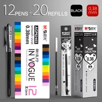M&G 0.28mm/0.35mm/0.38mm 12pcs/box Ultra Fine point Gel Pen Black Blue Red ink refill gel pen school office supplies stationery 1