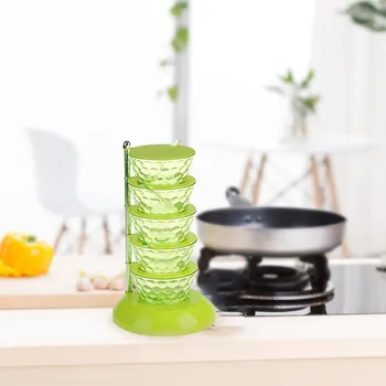 

Kitchen European Crystal Rotatable Seasoning Box Creative Vertical Multi-layer #C