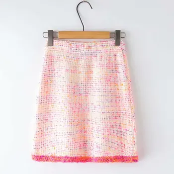 

2019 spring temperament small fragrance mini faldas saia gothic skirt