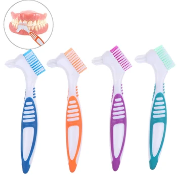 

Rubber Handle Denture Cleaning Brush Multi-Layered Bristles False Teeth Brush Oral Care Tool Bristles & Ergonomic