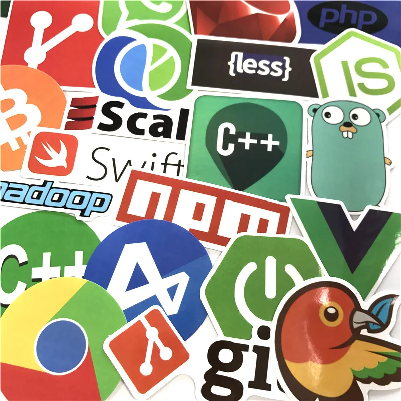 50 шт. наклейки для ноутбука и автомобиля Интернет Java JS XML облачный Докер язык