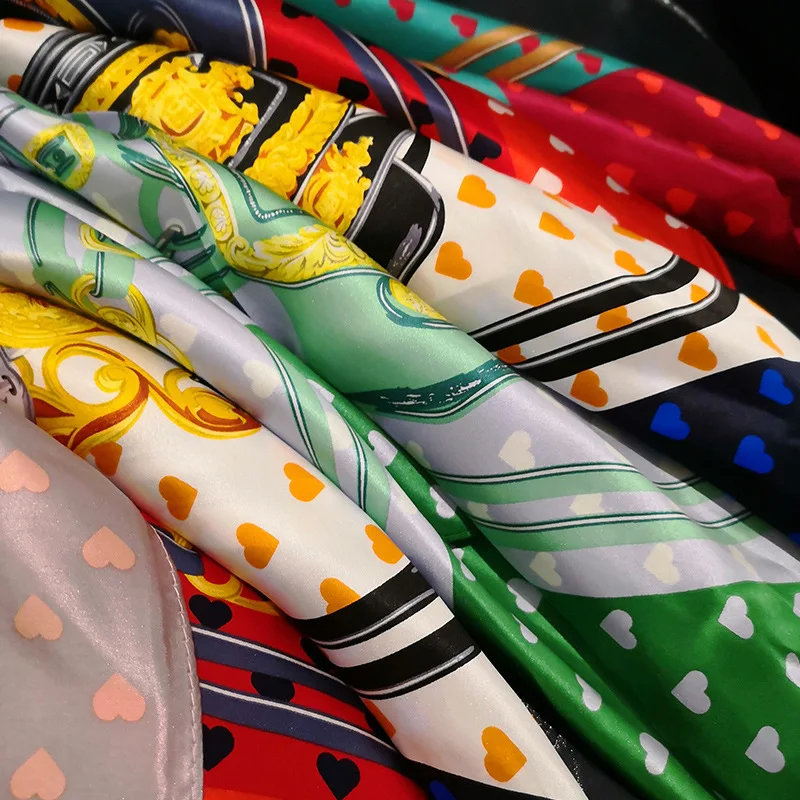 

65 Colour 100% Silk Women Scarf Matagorda Small Square 20 Inch Ring Scarves Headband Dot Cycle Chain Paisley Printing Scarf