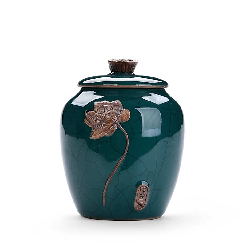 2 CHANSHOVA ceramic tea jar sealed storage tank teapot tea box Chinese tea set tea container tea storage barrel travel tea set - Цвет: 2