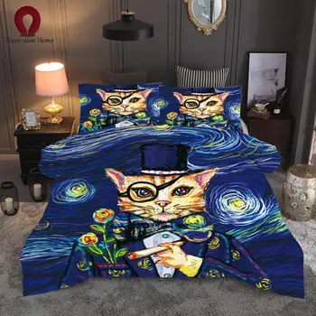 

Personality bedding package 3D watercolor oil painting duvet cover flat bedding set single bed single bed suite 2019 free shippi