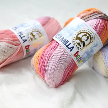 

Section dyed turkey cotton, pure cotton silk, light hand-knitted medium thick wool, bar needle crochet, knitted wool