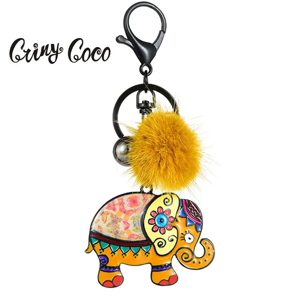Cring Coco ювелирные изделия Cute брелок для ключей со слоном Автомобиль Мотоцикл