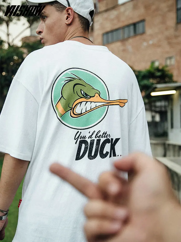 

VIISHOW 2018 Duck Printed Mens T-shirts Fashion Cartoon Anime T Shirt Short Sleeve Tops Cotton T-shirt Men Funny Tshirt Homme
