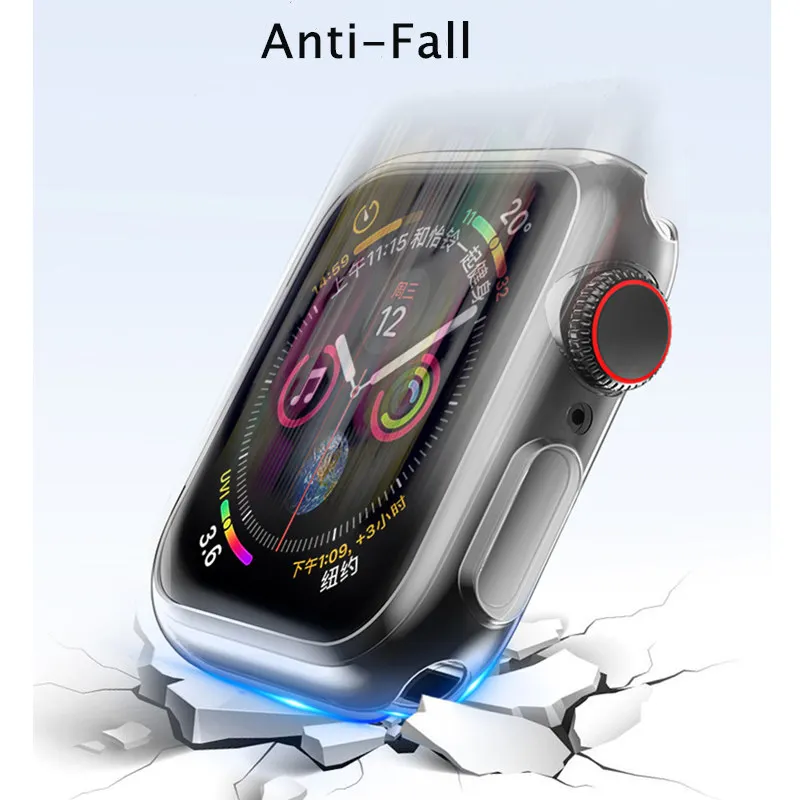 Чехол для Apple watch чехол 44 мм 40 iWatch 42 38 бампер из ТПУ Защита экрана Watch серии 6 5 4 3 SE