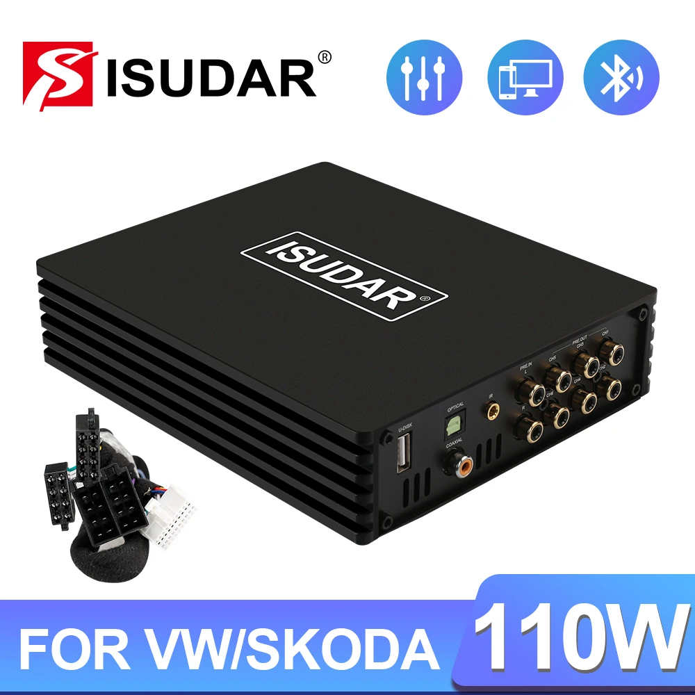 ISUDAR для старого VW/SKODA жгут проводов автомобильный DSP усилитель RMS 4X110W поддержка ПК