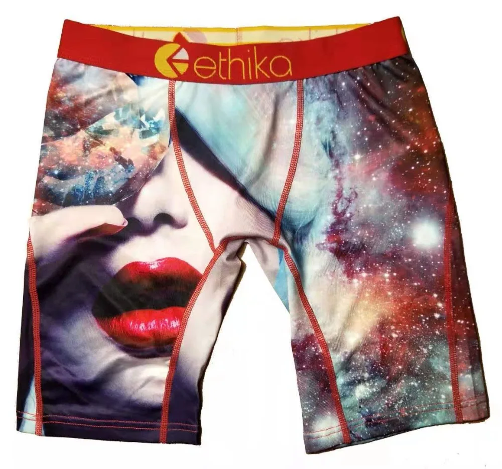 Мужские Длинные боксеры, шелк льда, Ethika, мужское нижнее белье, боксеры с принтом размера плюс, мужские боксеры, длинные ноги, дышащие мужские трусы
