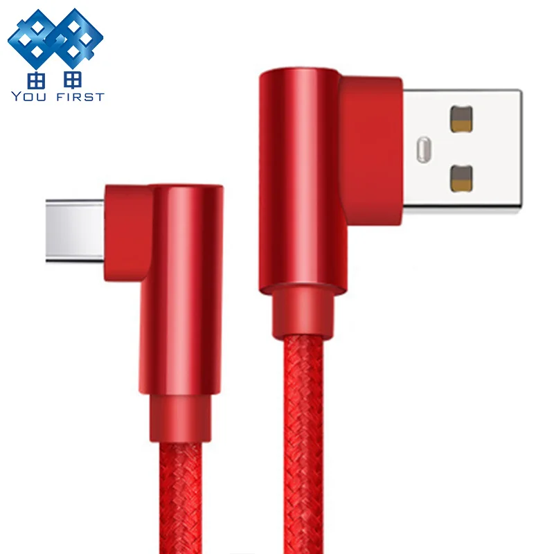 

YOU FIRST Type-c 90 Degree Micro USB Cable for iPhone Cord Charging Type C Cable 1m/2m Usb-c Cable for Samsung Huawei Xiaomi