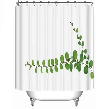 

Small Round Leaves of Ground Cover Creeping Plant Waterproof Shower Curtain,Roundleaf Bindweed Evolvulus nummularius Isolated on