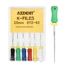 6Pcs/Pack AZDENT Dental Hand Use K-Files 25mm Stainless Steel Endodontic Root Canal Files Dentist Tools Dental Lab Instruments ► Photo 3/6