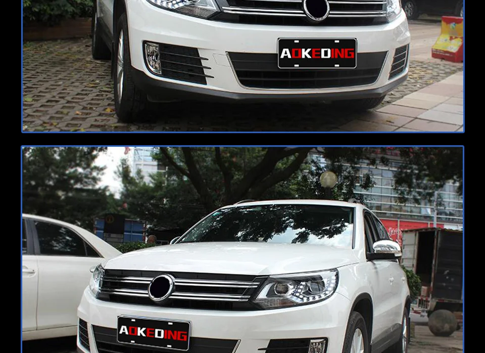 AKD автомобильный Стайлинг для VW Tiguan фары 2013- Tiguan светодиодный налобный фонарь светодиодный DRL Биксеноновые линзы фары дальнего ближнего света для парковки