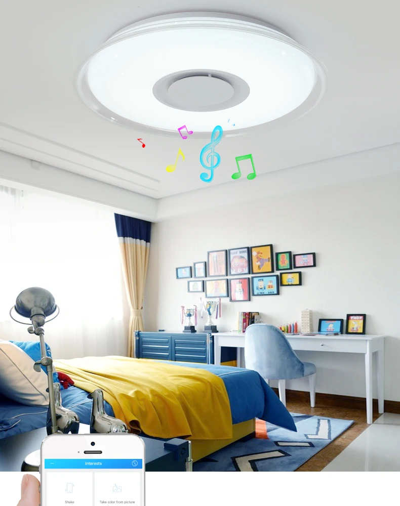 Современные светодиодные потолочные лампы Домашний Светильник ing 36 Вт 52 Вт RGB приложение Bluetooth музыкальный светильник для спальни лампы для гостиной умный потолочный светильник