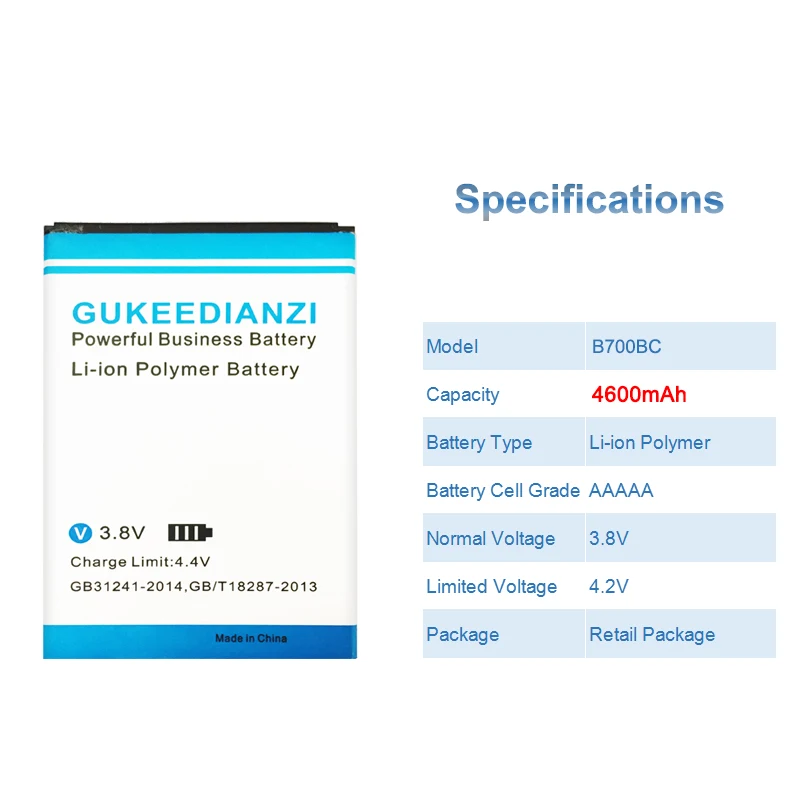 GUKEEDIANZI Мега 6,3 i9200 телефон Батарея для samsung Galaxy Mega 6,3 i9200 i527 i525 I9205 P729 T2556 L600 Батарея B700BC B700BU