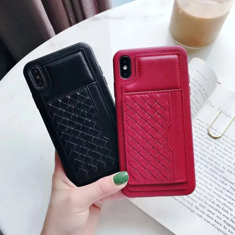 Модный чехол для телефона iPhone 7 8 Plus кожаный с силиконовой рамкой X XS Max XR кармашком