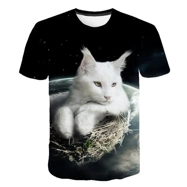 2021 Cool Fashion T Shirt For Men And Women Lovely Two Cats Print 3D T-Shirts Summer Short Sleeve T Shirts Male T Shirts XXS-6XL TC-008