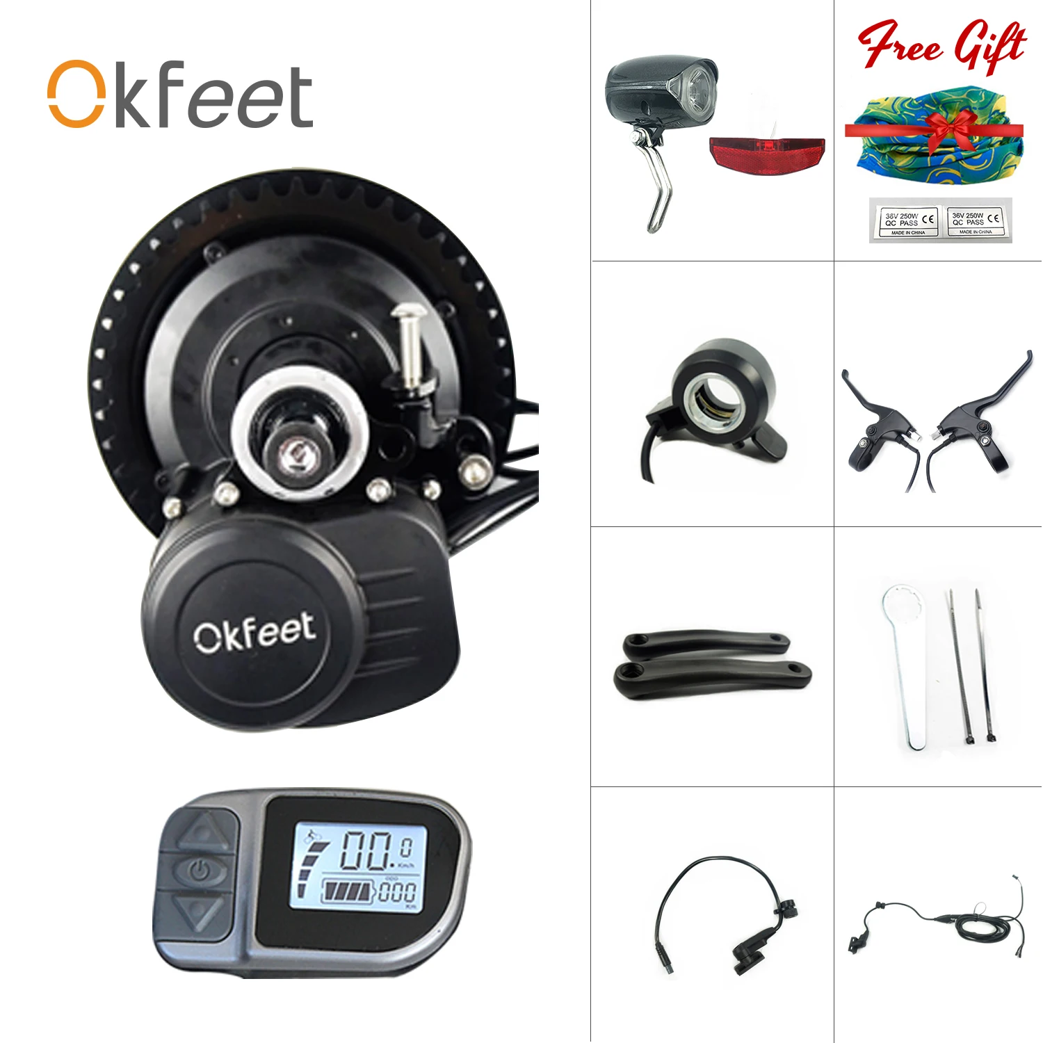 eBike tongsheng tsdz2 36V 250W Display Mid Drive Motor e bike Electric