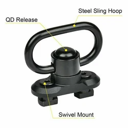 M lok qd sling swivel tático adaptador de montagem para mlok militar liberação rápida sling giratória montagem adaptador caça arma acessórios