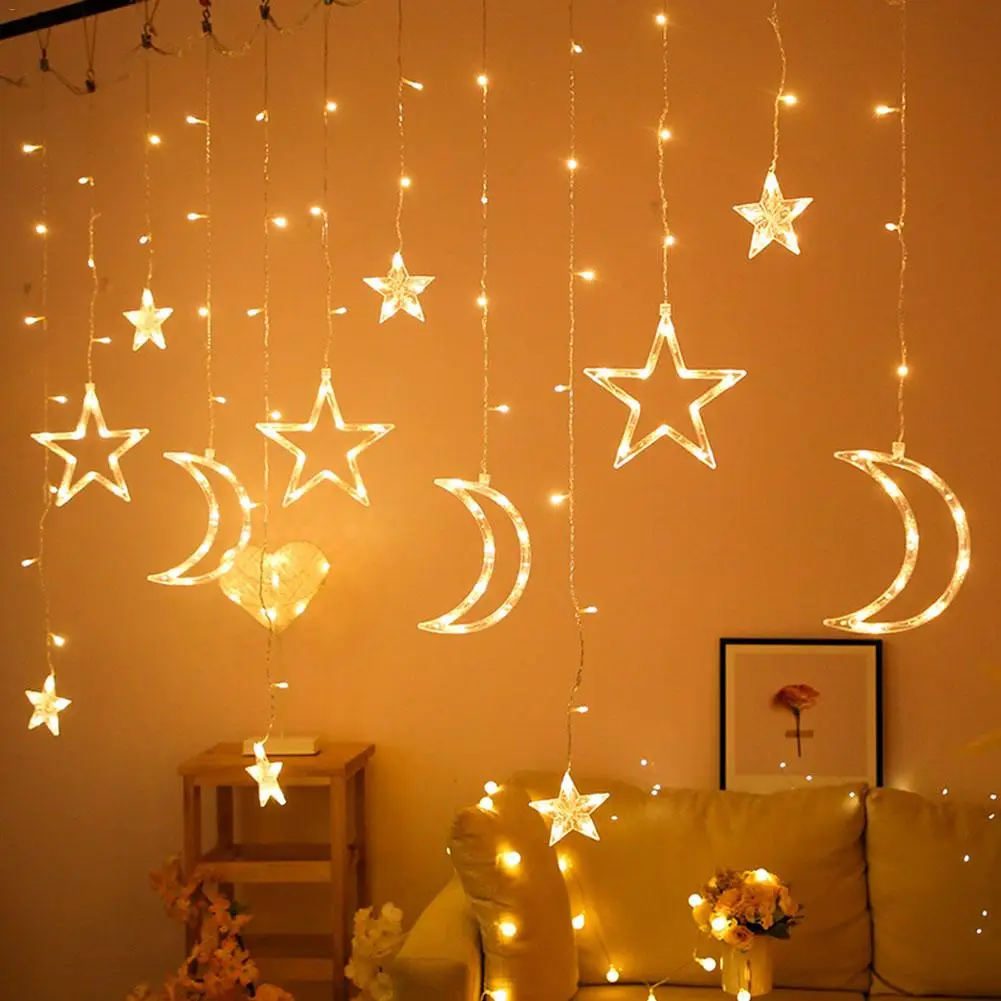 Christmas Lights Moon Star Lamp LED Lamp String Ins Decoration Holiday LighBNIU 