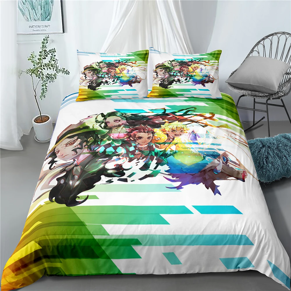 Bedding Sets Quilt Cover 1 5m Three Piece Set Boy And Girl Cover Bedroom Bed Anime Style Pattern Printing From Crape 68 31 Dhgate Com