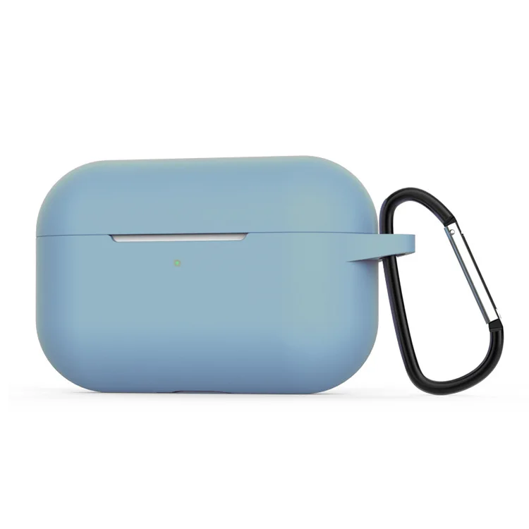 Sky Blue Противоударный силиконовый чехол для Apple Airpods pro TWS blutooth, мягкий чехол для наушников Air pods pro 3, защитный чехол для гарнитуры с крючком - Цвет: Sky Blue