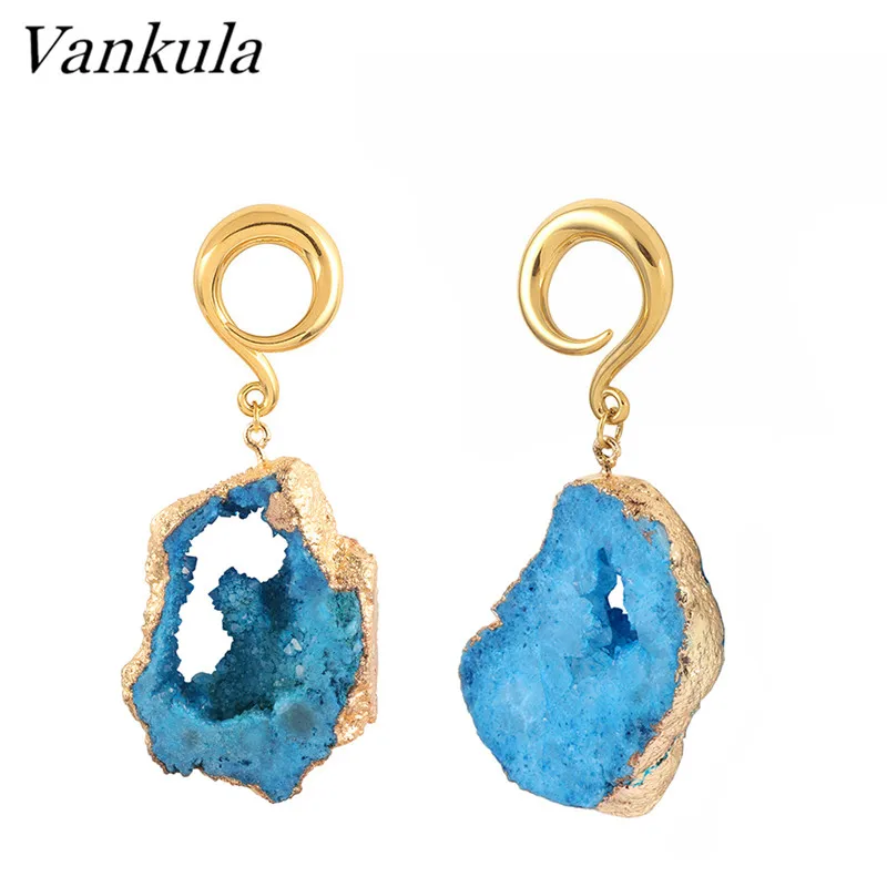 Vankula 316l Stainless Steel Ear Piercing Weights Ocean Blue Body