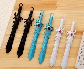 

100pcs/Lot Wholesale Gel Pen Cartoon Big Sword Cool Neutral Pen Black Ink Creative Pen Student Stationery Writing Tool GP751