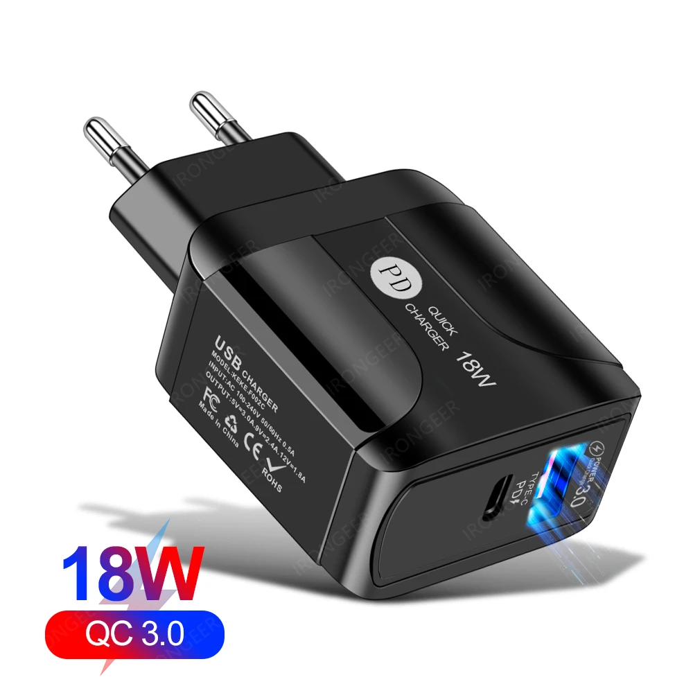 USB C USB Charger PD Quick Charge 4.0 3.0 USB-C Type C Fast USB EU Charger For iPhone 11 Redmi note 9 pro mobile phone chargers (2)