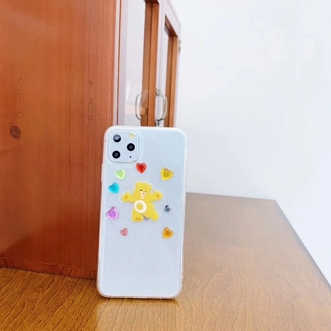 Милый мультяшный корейский INS Rainbow Care bear чехол для телефона iPhone 6 6s 7 8 Plus 11 Pro X XS Max XR