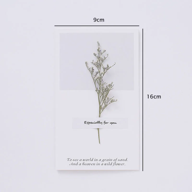 Lover grass 1 комплект, сушеные цветы, бумажные карты, складные пустые деревенские Gypsophila поздравительные открытки, подарок для скрапбукинга - Цвет: Lover grass
