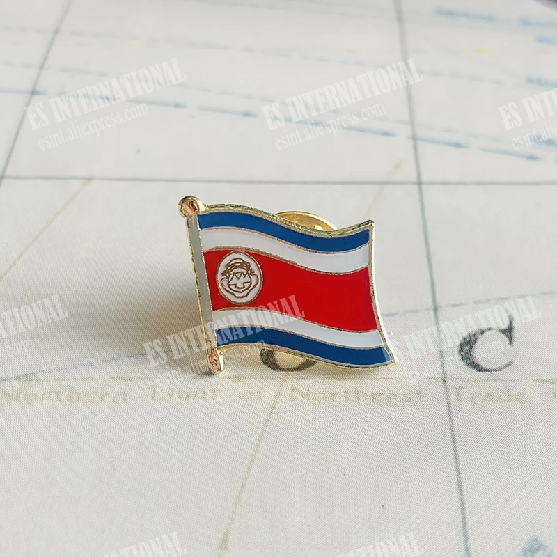 Parche De Bandera De La República De Costa Rica Bordado Con Apliques Para Coser En El Emblema Nacional De Costa Rica