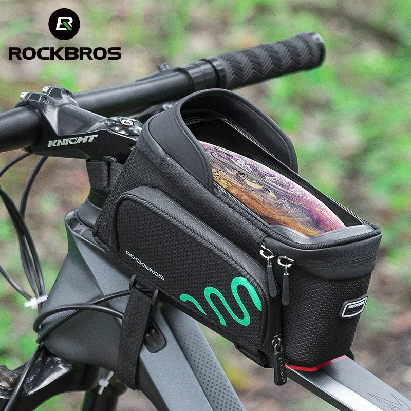 ROCKBROS Bike Cycling Top Front Tube Frame Bag TouchScreen Phone Case Face / 