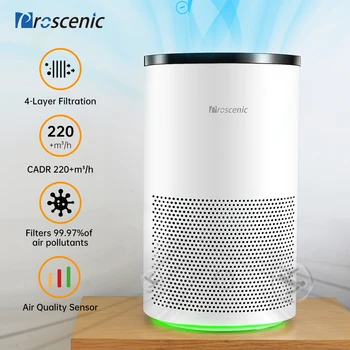 

Proscenic A8 Air Purifier Pollution-free Filtration H13 HEPA Filter Large Use Area 360° Ring-shaped Wind Intake Low Noise