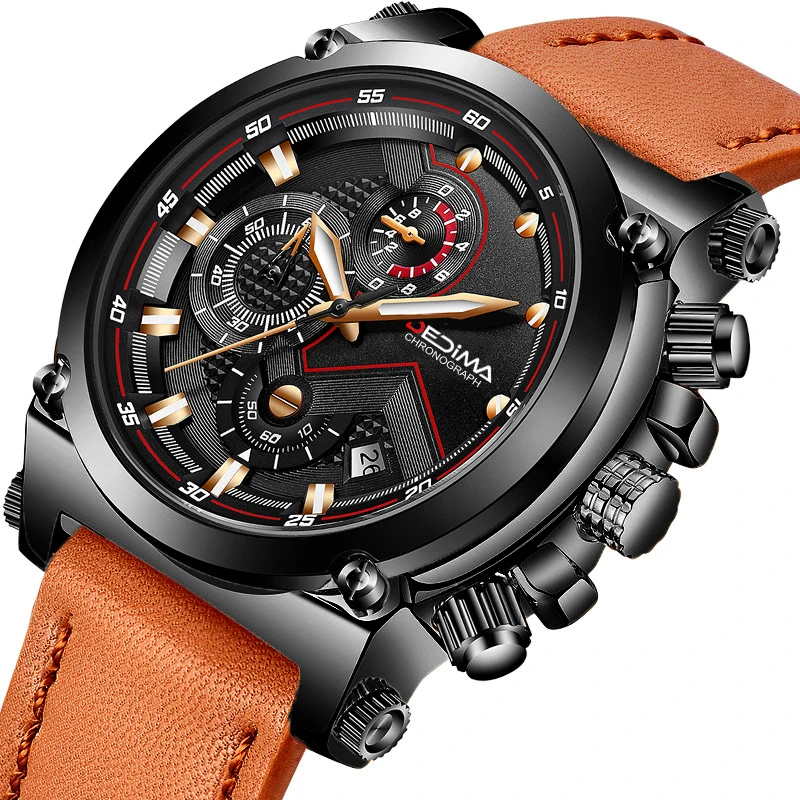 DEDIMA 2021 New Fashion Mens Watches with Stainless Steel Top Brand Luxury Sports Chronograph Quartz Watch Men Relogio Masculino