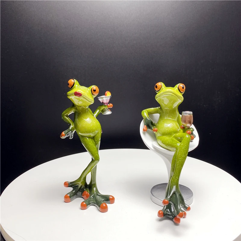 1 Pcs Resin Leggy Frog Figurines Nordic Creative Animal Statues for Interior Sculpture Home Desktop Living Room Decor
