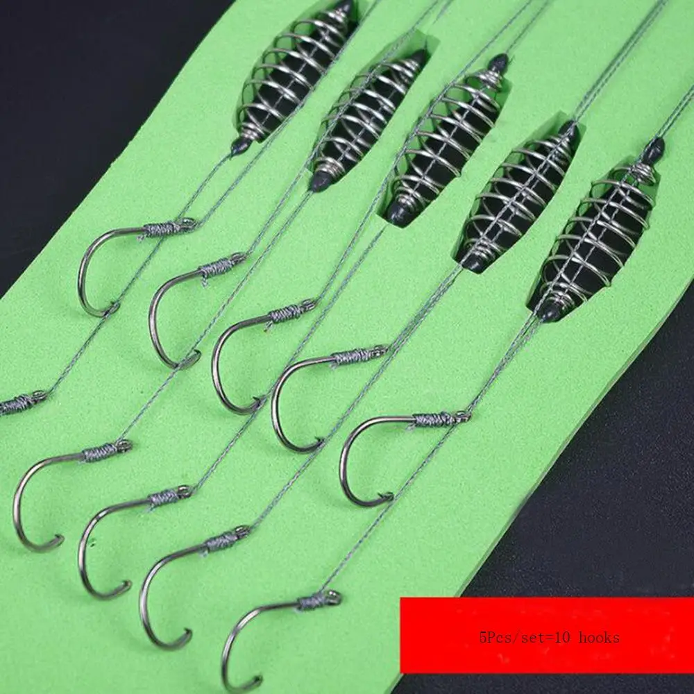 

5pcs/lot Fishing Hooks Set Carbon Steel Spring Hook Barbed Swivel Carp Jig Head Fly Fishing Hooks Fishing Tackle Accessories