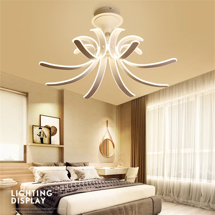 

Postmodern Led Ceiling Light Creative Art Living Room Dining Study Bedroom Hanging Ceiling Lamp Simple Home Fixture With Remote