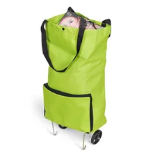Supermarket Home Portable Oxford Cloth With Wheels Tug Bag Large Capacity Reusable Shopping Cart Multifunction Package Foldable
