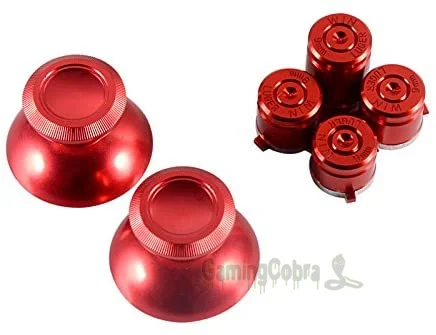 Extremerate Red Metal Alumium Alloy Thumbsticks Bullet Abxy Buttons Per Xbox One / Xbox One S / X Controller