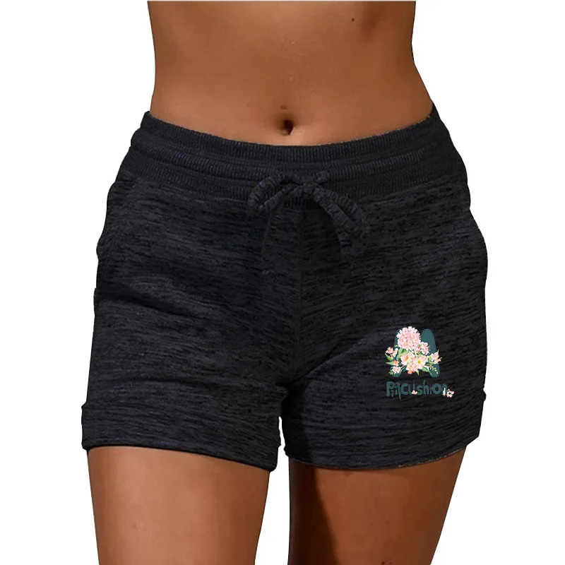 mens swim shorts Woman Shorts Workout Low Waist with Flower Print Drawstring Running Sports Home Yoga Fitness Short Pants Plus Size nike dri fit shorts Shorts