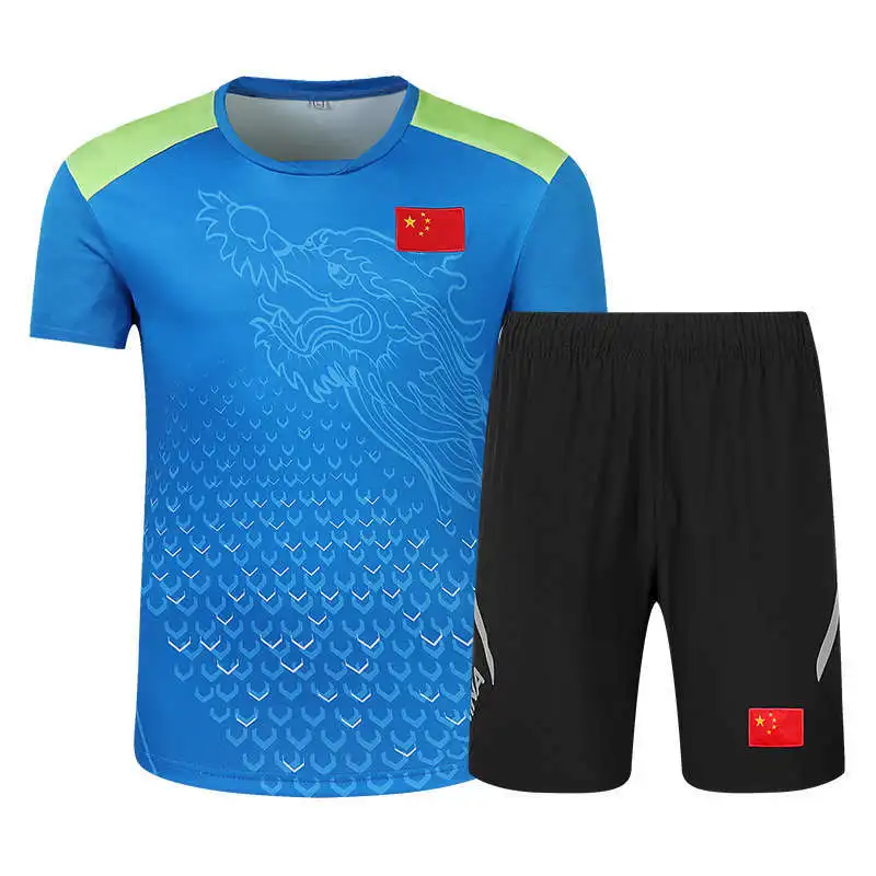 

Parent And Child Quick-Dry Spandex Short Sleeve Sports Clothing Fitness Running Set Two-Piece Set School Uniform Men And Women S