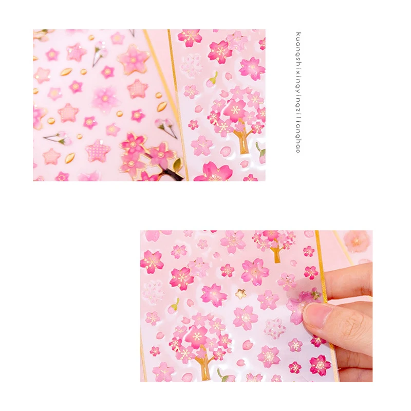 1 лист розовый цвет вишни серии наклейки DIY Украшение дневника Скрапбукинг планировщик стикер подарок для девочки Свадебная наклейка